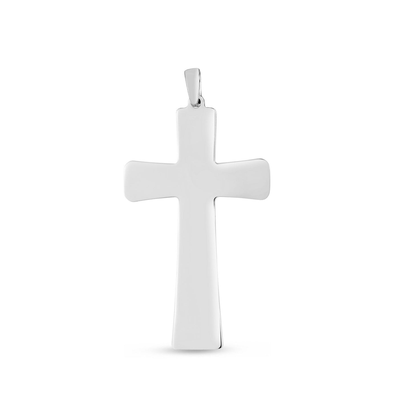 Cross- Sterling Silver Rhodium Plated Crusader Cross Pendant