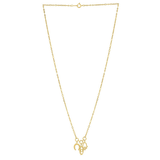 Polished Luck Charms in 14K Yellow Gold Drop Necklace