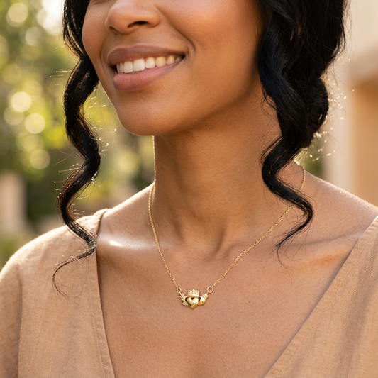 Claddagh Symbol - 14k Yellow Gold Pendant