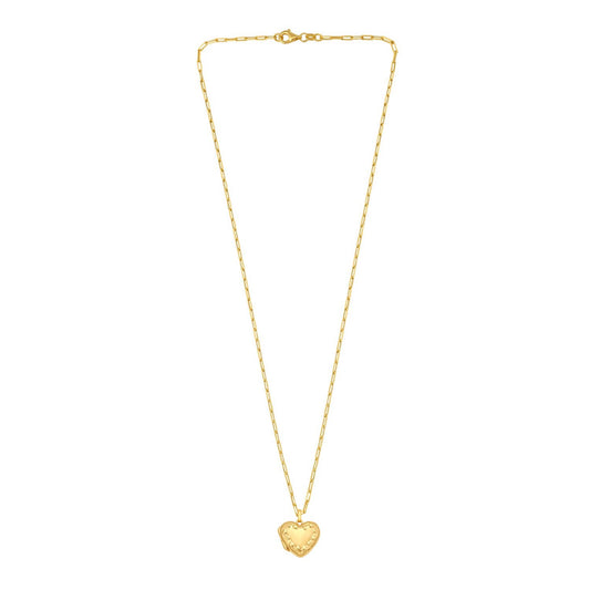 Sterling Silver Gold Plated Heart Locket Necklace