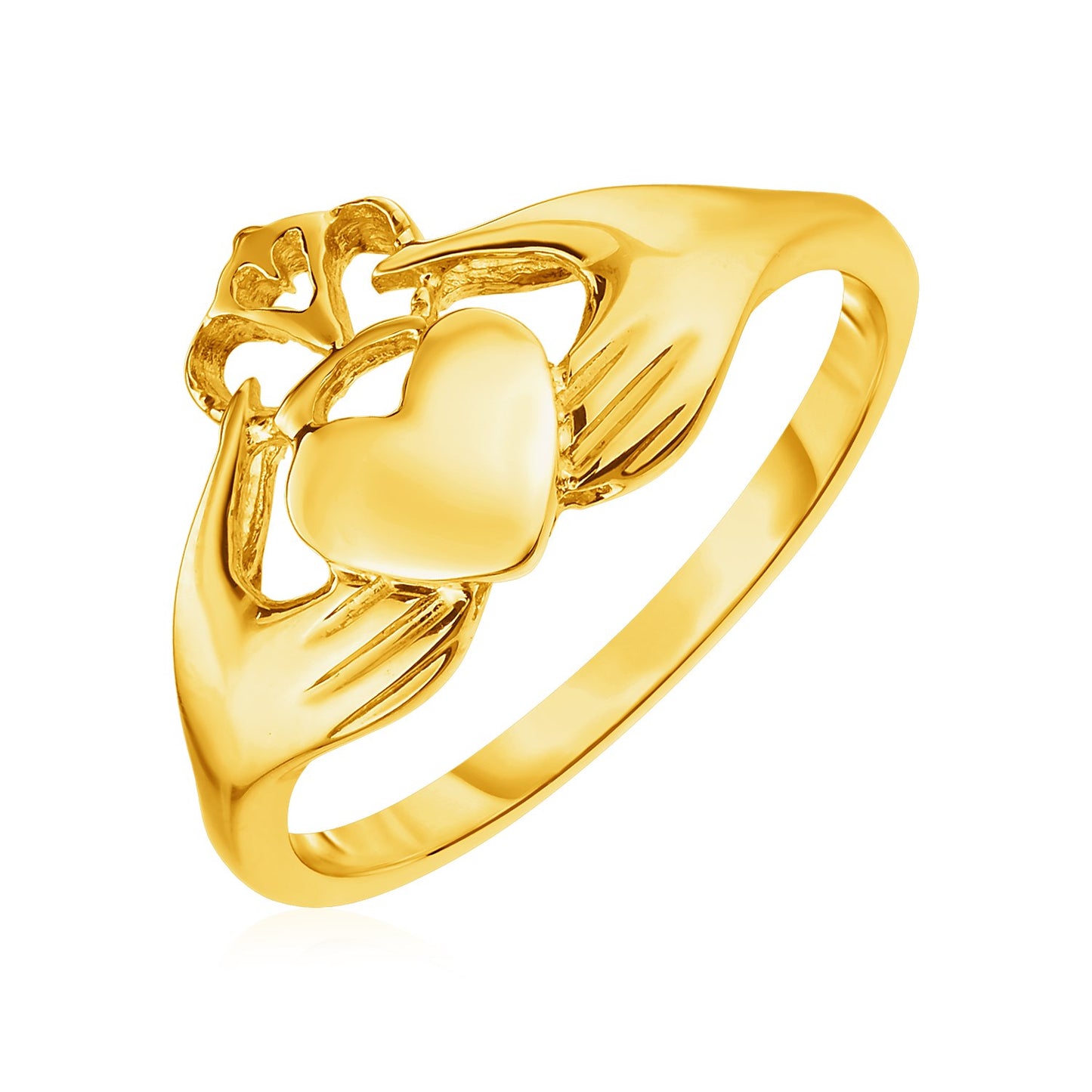 Claddagh Symbol 14k Yellow Gold Ring(1.60 mm)