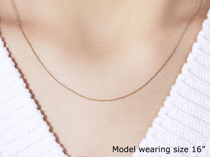 14k Yellow Gold Cable Link Chain (0.50 mm)