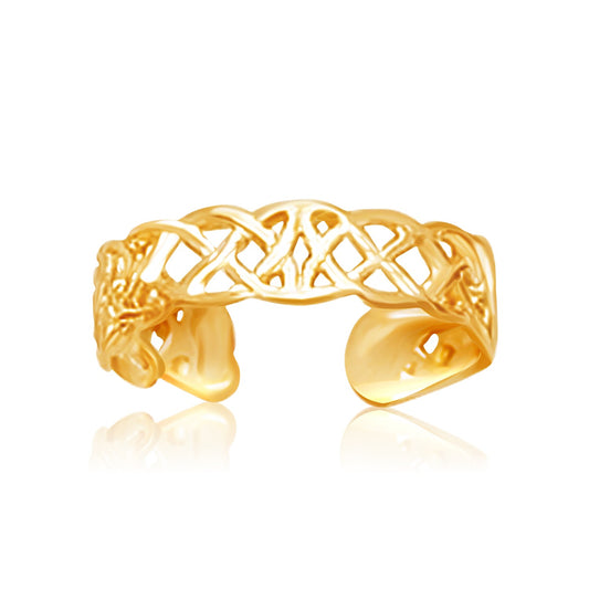 Celtic Knot Style 14k Yellow Gold Toe Ring