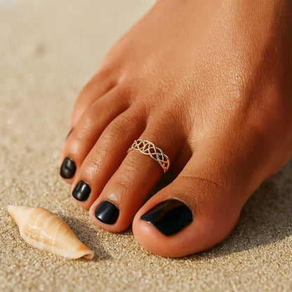 Celtic Knot Style 14k Yellow Gold Toe Ring