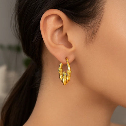 Claddagh Symbol 14K Yellow Gold Hoop Earrings