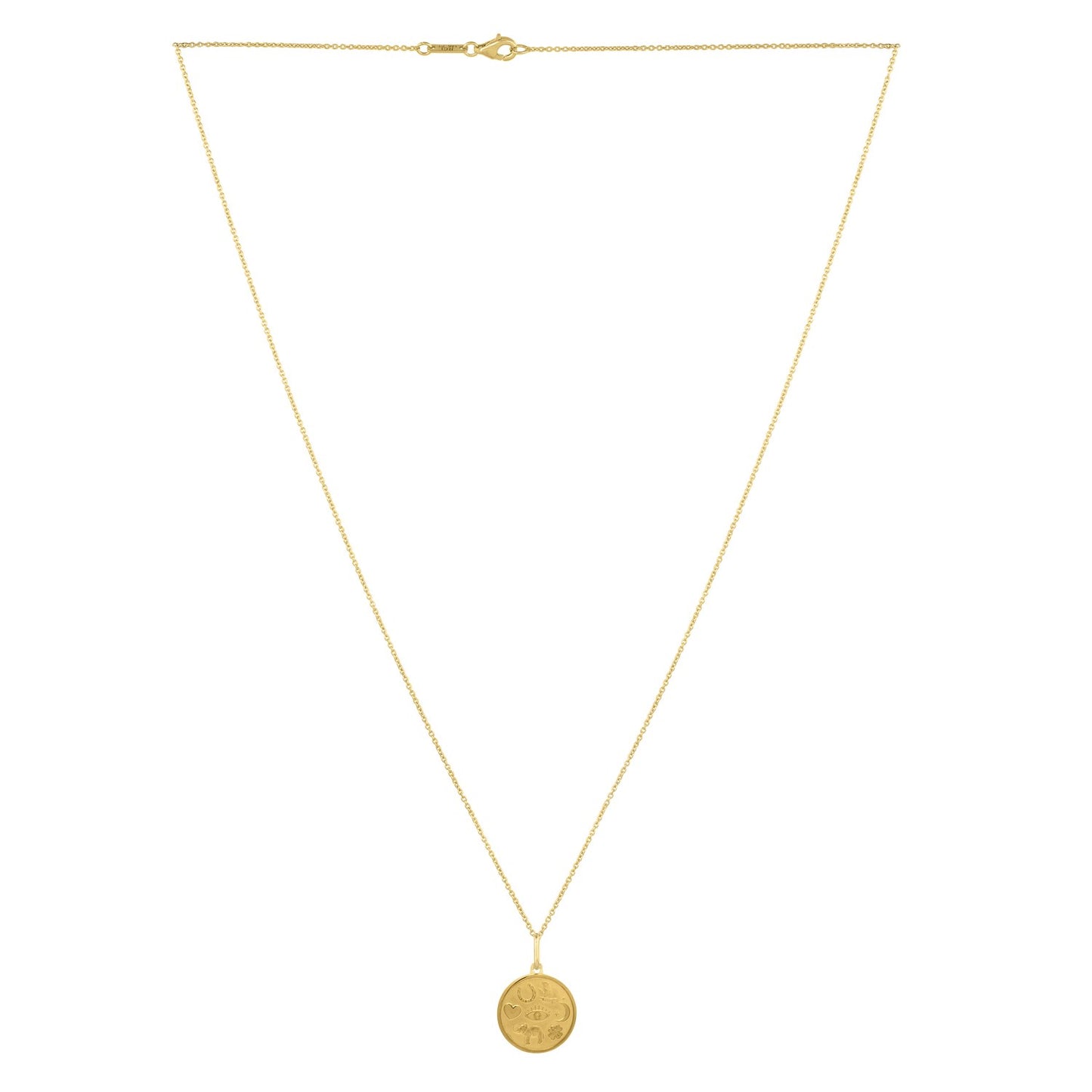 Luck Charms Medallion Necklace in 14K Yellow Gold
