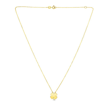14K Yellow Gold Shamrock Necklace