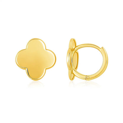 Clover - 14K Yellow Gold Polished Clover Stud Earrings