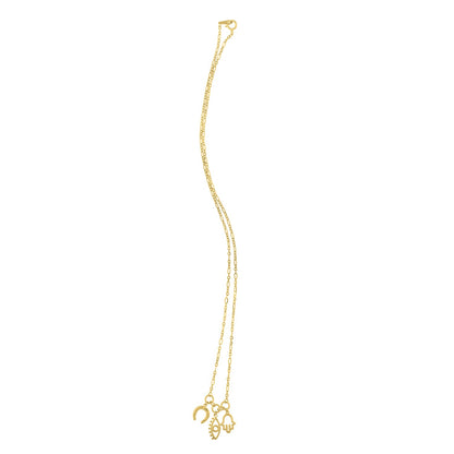 Polished Luck Charms in 14K Yellow Gold Drop Necklace