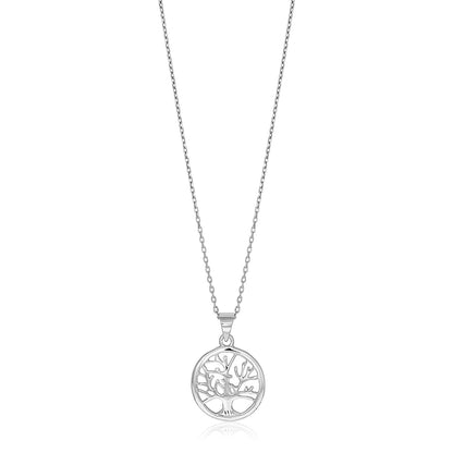 Tree of Life - One Inch Round Sterling Silver Medallion Necklace