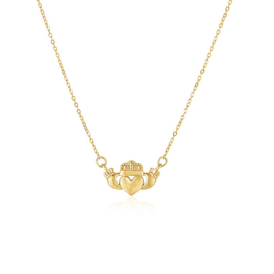 Claddagh Symbol - 14k Yellow Gold Pendant