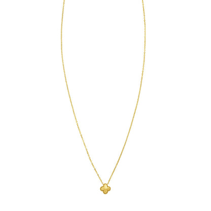 Clover 14K Yellow Gold Puffed Mini Pendant Necklace
