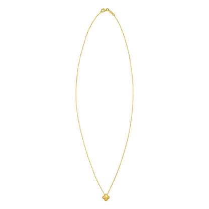 Clover 14K Yellow Gold Puffed Mini Pendant Necklace
