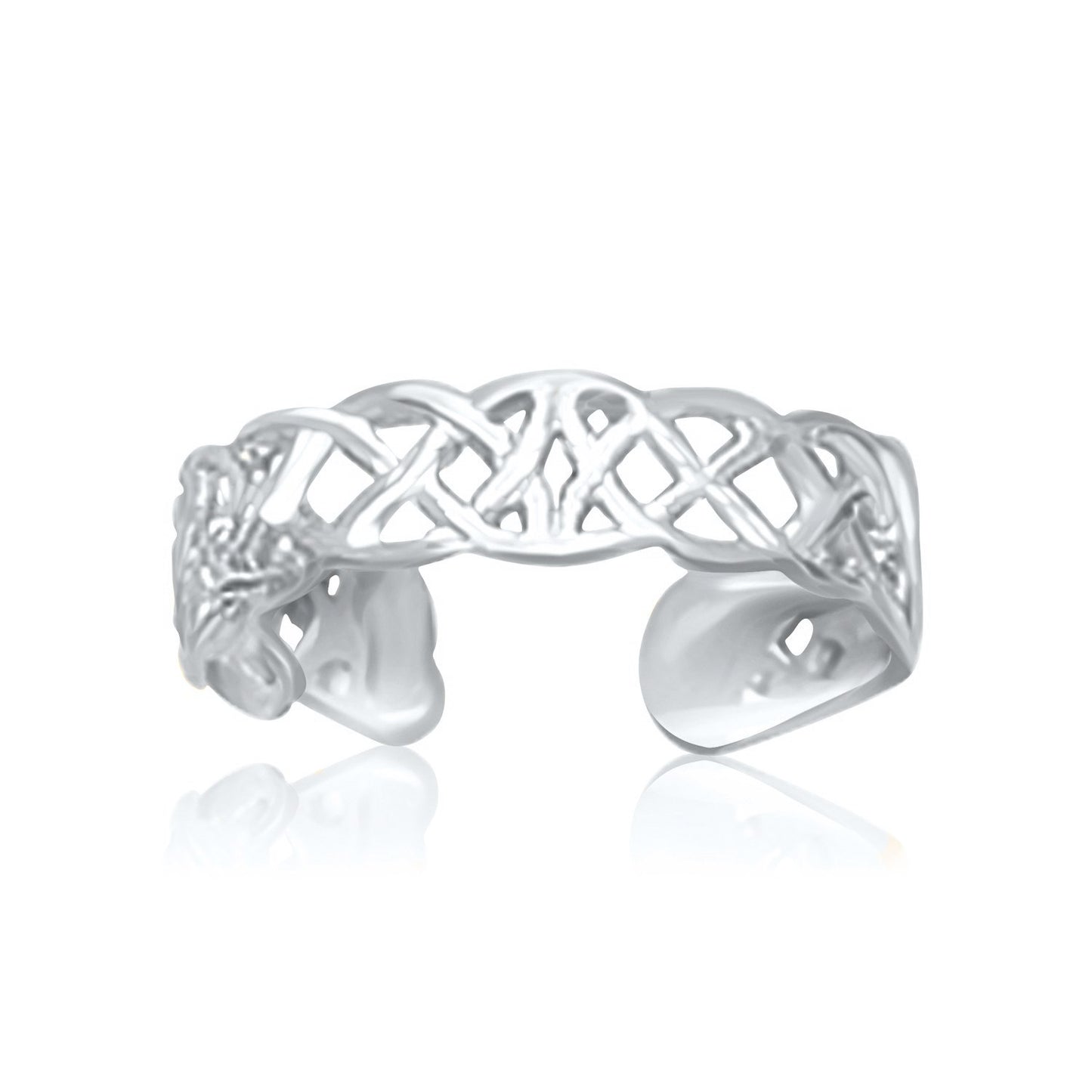Celtic Knot Style 14k White Gold Toe Ring