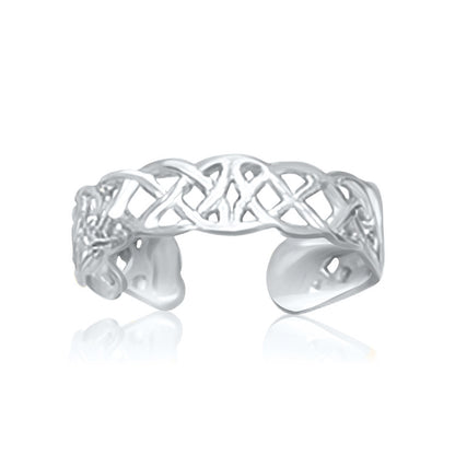 Celtic Knot Style 14k White Gold Toe Ring