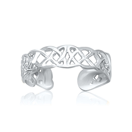 Celtic Knot Style 14k White Gold Toe Ring