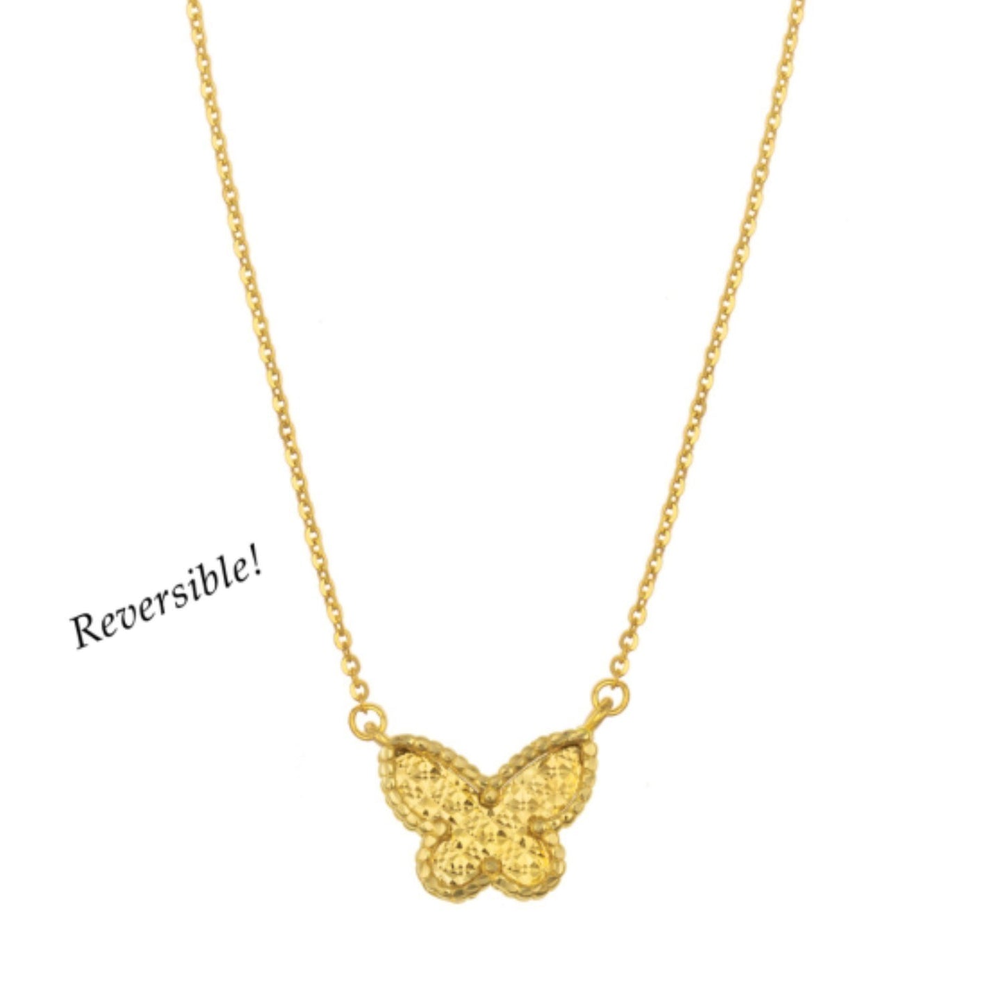 Malachite 14K Yellow Gold Primavera Butterfly Necklace