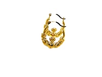 Claddagh Symbol 10k Yellow Gold Hoop Earrings