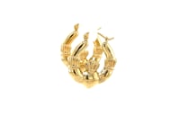 Claddagh Symbol 14K Yellow Gold Hoop Earrings