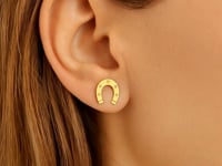 Horseshoe 14K Yellow Gold Earrings