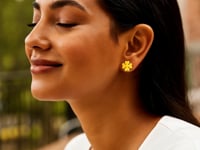 14K Yellow Gold Shamrock Earrings(10mm)