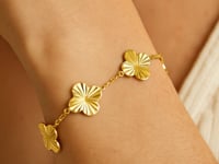 14K Yellow Gold Radial Clover Bracelet