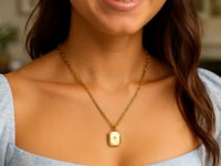 Sterling Silver Gold Plated Cubic Zirconia Octagonal Star Locket Necklace