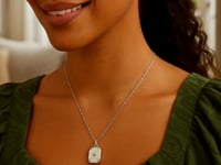 Sterling Silver Rhodium Plated Cubic Zirconia Octagonal Star Locket Necklace